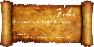 Filusztek Lukrécia névjegykártya